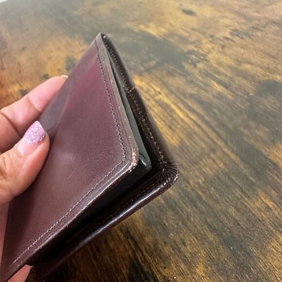 YSL Yves Saint Laurent Card Coin Holder Case Brown Leather‎ - Picture 6 of 13